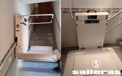 Mejorando la calidad de vida a un vecino de Sariñena con nuestra plataforma Salvaescaleras