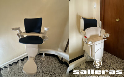 Instalación de una silla salvaescaleras para un vecino de bujaraloz