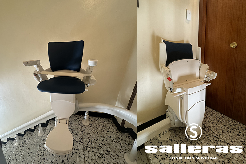 Instalación de una silla salvaescaleras para un vecino de bujaraloz