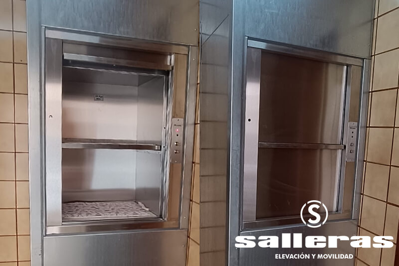 Instalación de un montaplatos para un bar en Urrea de Gaen